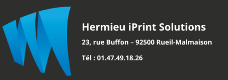 Logo Hermieu Iprint Solutions avec adresse intégrée